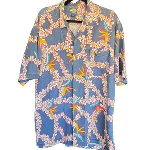 vintage tommy bahama hawaiian shirt L Hula Girl Beach Casual Resortwear